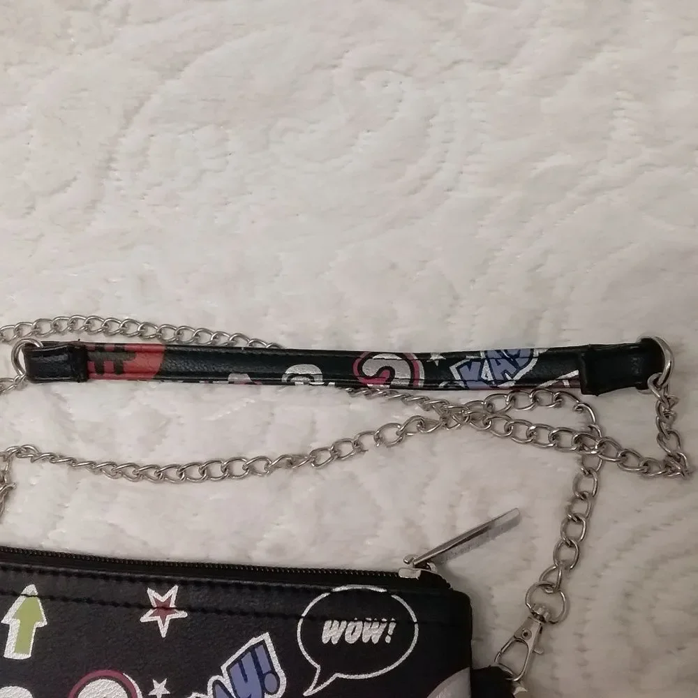 Bari Lynn Purse Convertible Crossbody Wristlet Colorful Emoji and Word Graphics